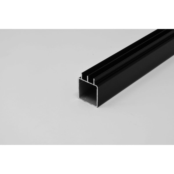 Eztube Lower Sliding Door Track Extrusion for 1/4in Panel Panel Black, 36in L x 1in W x 1in H 100-240L BK 3 - main